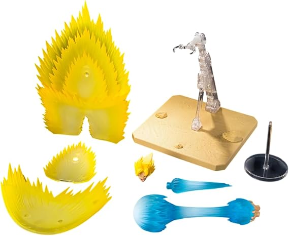 TAMASHII NATIONS S.H. Figuarts Dragon Ball Z Super Saiyan Son Goku Effect Parts Set - Instantaneous Movement Kamehameha Wave - Approx. 5.9 inches 150 mm, ABS & PVC, Pre-painted Articulated Action | Dragon Ball Z 6" Accessory S.H. Figuarts - Son Goku Teleport Kameha Effect Parts