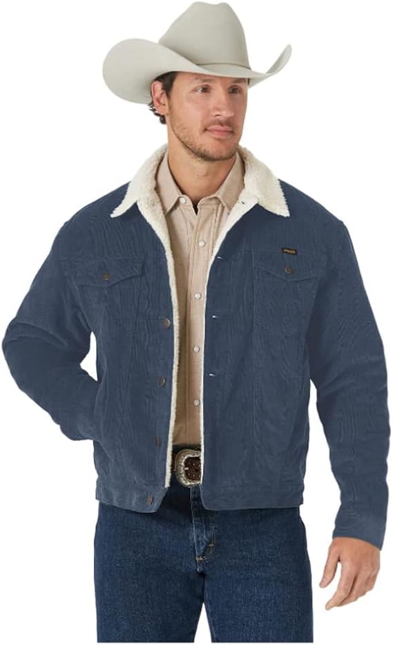 Wrangler Men's Lined Rustic Blue Denim Jacket