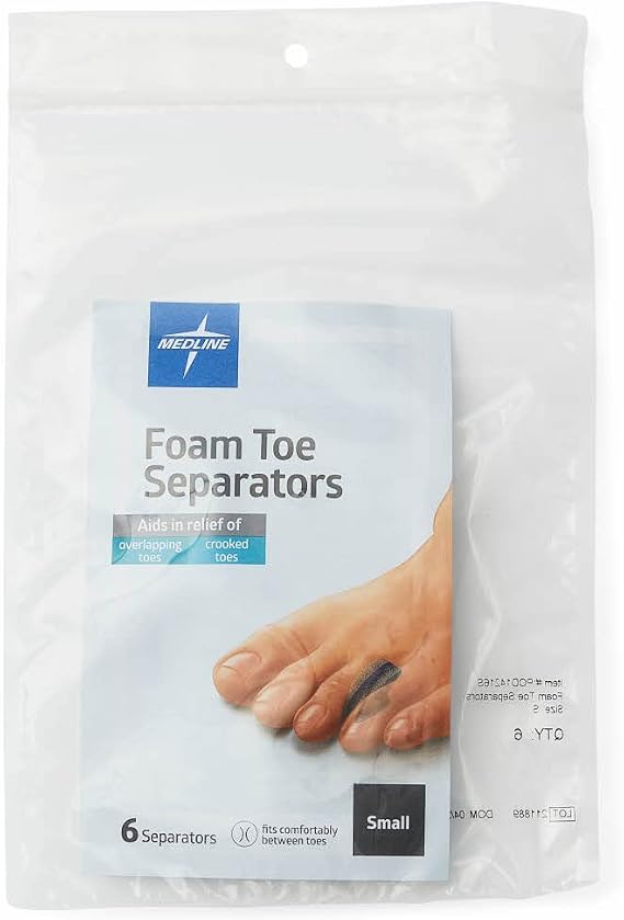 Medline Foam Toe Separators, Size Small, Pack of 6