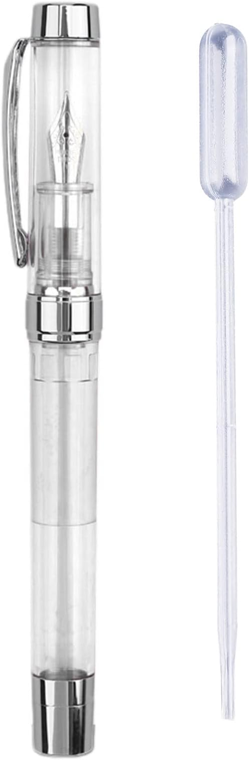 Transparent Fountain Pen, Smooth Writing and Clogging Resistant Acrylic Pen Body, G