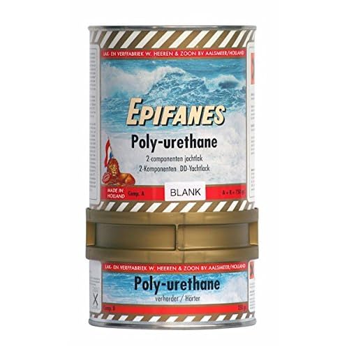 Epifanes Polyurethane Paint Colorless Including Hardener 750g - E4-900 Poly-urethane Clear Varnish with UV Protection - Boat Paint for GRP Wood & Metal - Excellent Hardness & Impact Resistance