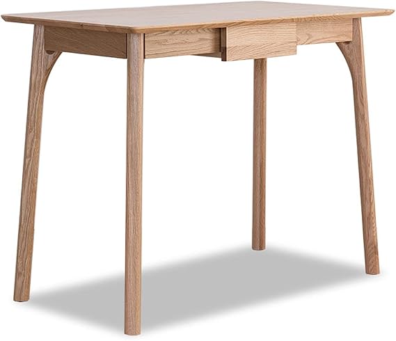 Computer Desk 0.8m 1.0m 1.2m Wood Desk Home PC Laptop Desk Simple Studying Writing Desk with Drawers and Silent Non-slip Foot Pad Home Office Desk (Color : Natural, Size : 0.8 meters)