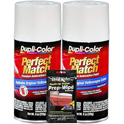 Dupli-Color Candy White Exact-Match Automotive Paint For Volkswagen Vehicles - 8 oz, Bundles Prep Wipe 3 Items