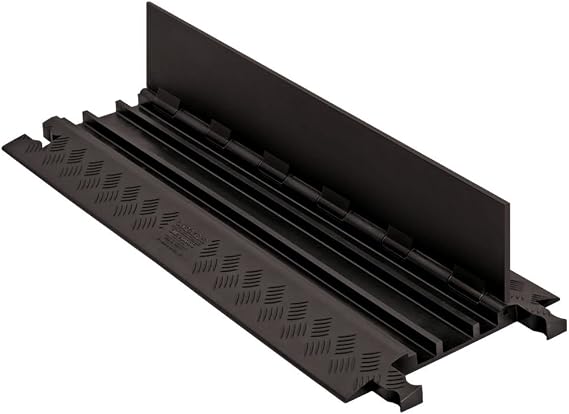 Checkers 3 Channel Low Profile Drive Over Cable Protector, Heavy Duty Loads up to 34,000 Pounds, Polyurethane Construction, Improved Traction and Stability, Black/Black, GD3X75-ST-B/B