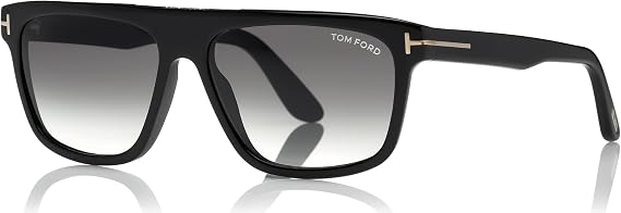 Tom Ford FT0628 Cecilio- Geometric Sunglasses Bundle for Men, Shiny Black
