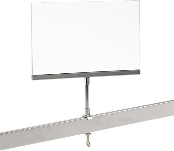 Universal Retail Rack Acrylic Frame Clamp On 7" x 11" Sign Holder Card Display, 11" H, 1 Unit