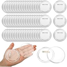 PATIKIL 3 Inch DIY Button Pins Acrylic Button Pin Badge Clear Button Maker Craft Button Badges Pin Buttons Pins Round Picture Photo Buttons for Crafts Supplies, Team Projects (50 PCS)