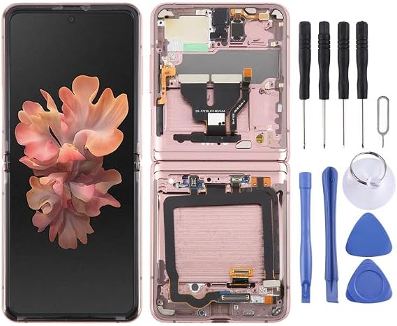 Mobile Phone Replacement Accessories for Galaxy Z Flip 5G SM-F707 LCD Screen Digitizer Full Assembly with Frame Repair Part
