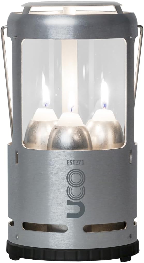 UCO Candlelier Candle Lantern, Candle Lanterns for Real Candles, Perfect Outdoor Gear for Camping or for Power Outages, Includes 3 Long Burning Candles