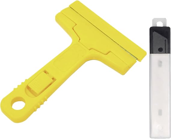 Scraper, 1 Piece Window Scraper, Wallpaper Remover with 10 Replacement Heads, 4 Inch Scraper Tool, Glass Scraper, Hob Scraper, Field Scratch Removal for Cleaning Oven