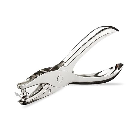 Single Hole Punch, 6mm Hole Puncher for Crafts, Small Paper Punch with Paper Cage, Metal Hole Pliers for Tags, DIY Crafts, Flash Card and Scrapbook Making - 8 Sheet Capacity