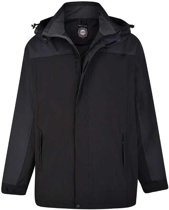 Kam Men's Contrast Waterproof Jacket (439) in Black in
