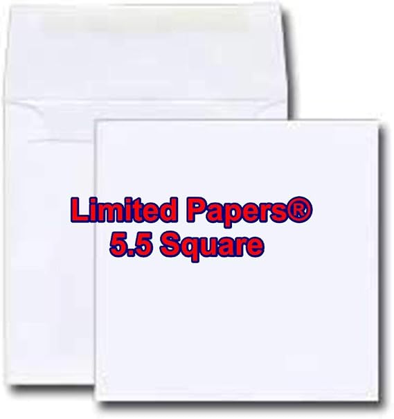 Limited Papers (TM) 5.5"x5.5" Square Invitation Envelope - 28# White Announcement Envelope Series (250)