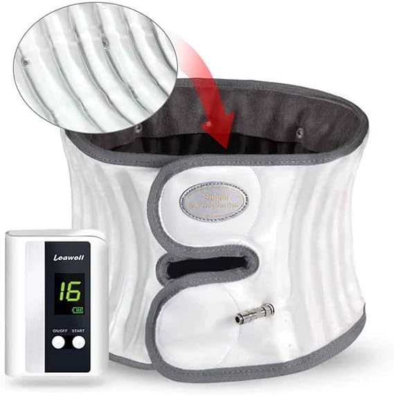 Decompression Back Belt Body Relaxation Massager for Lower Back Pain Relief - Adjustable Lower Lumbar Support Inflatable Traction Device