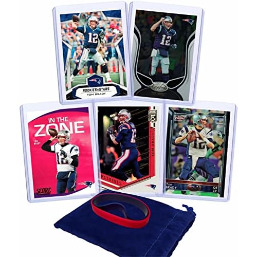 Tom Brady Football Cards Assorted 5 Bundle - New England Patriots Trading Cards