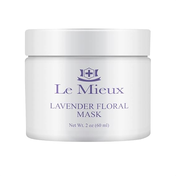 Le Mieux Lavender Floral Mask - Calming Gel Face Mask with Hyaluronic Acid & 7 Botanical Extracts, Soothing Facial Mask for All Skin Types, No Parabens or Sulfates 2 oz  60 ml