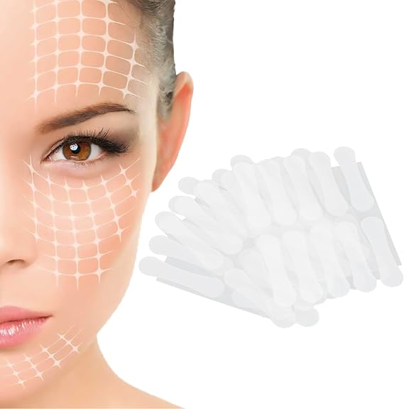 40pcs Face Lift Tape, V Face Forming Tape, Waterproof Elastic Double Jaw Reduce Skin Firming Face Neck Lift Label Patch (Strong Water Resistance)