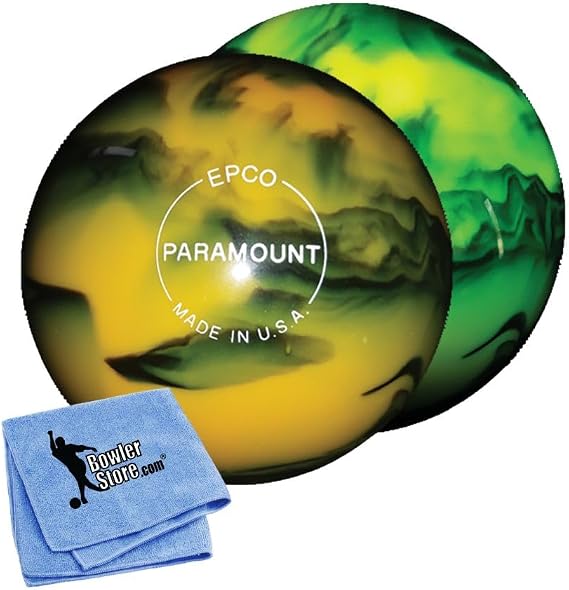 EPCO Candlepin Bowling Ball- Marbleized Glow - Yellow & Black (4 1/2 inch- 2lbs. 6oz.) 1 Ball