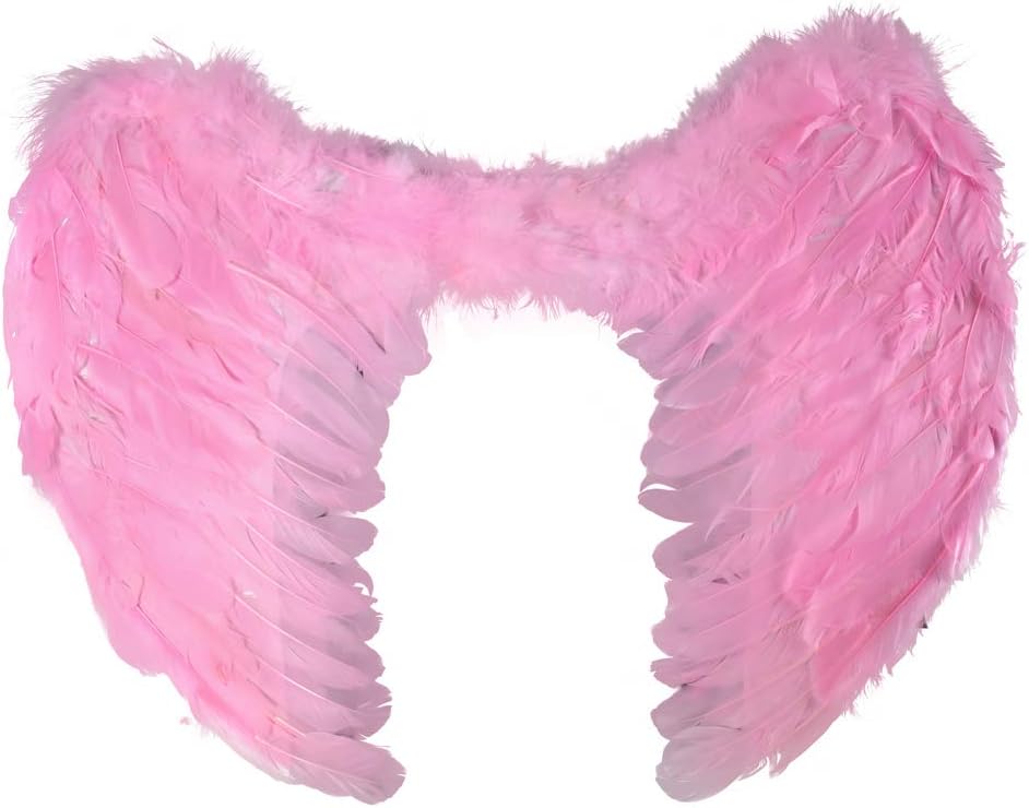 NOVELTY GIANT  Angel Heaven Fairy Godmother Feather Wings Pink Wedding Valentines Day Cupid