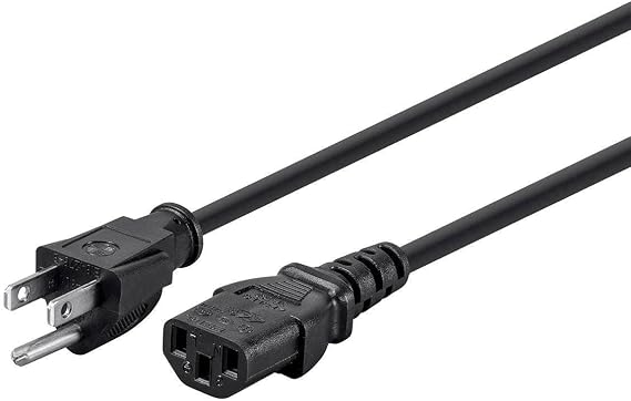 Monoprice 3-Prong Power Cord - 1 Feet - Black (6-Pack) NEMA 5-15P to IEC 60320 C13, 14AWG, 15A, Works with Most Pcs, Monitors, Scanners, and Printers