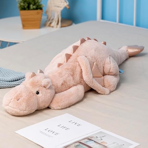 Plush Dragon 109 cm, Large Toy for Children, Pink, White, Green and Blue Available. Very Cute Plush Dragon