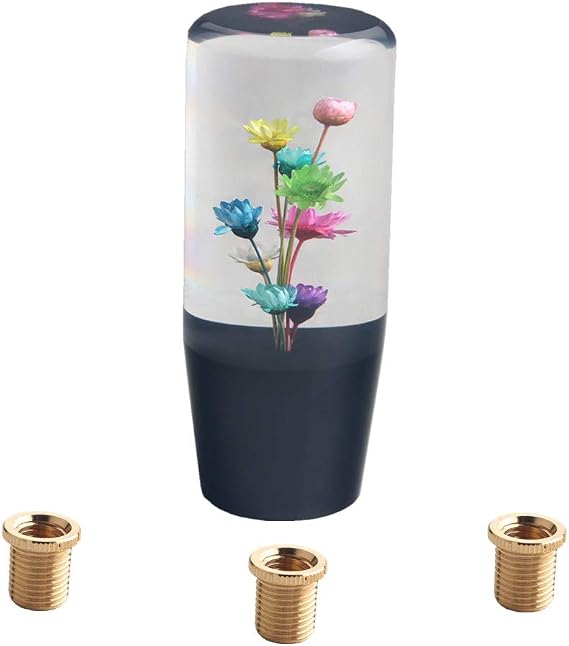 Manual Gear Stick Shifter Knob JDM 10CM Real Flowers Durable Acrylic Shift Knob Universal Shift Head M12X1.25 M10X1.5 M10X1.25 M8x1.25