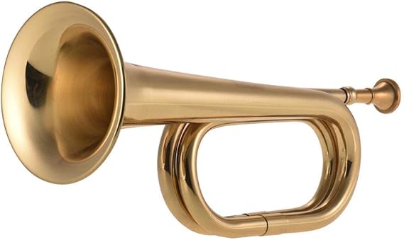 1pc B Flat Bugle Call Trumpet Cavalry Horn Emergency Bugle Cavalry Trumpet with Mouthpiece for School Band