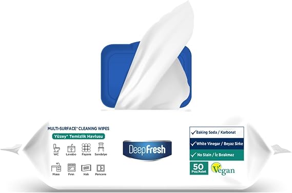 Deep Fresh DeepFresh İz Bırakmaz Yüzey Temizleme Havlusu, Beyaz Sabun Kokulu (100 Yaprak)