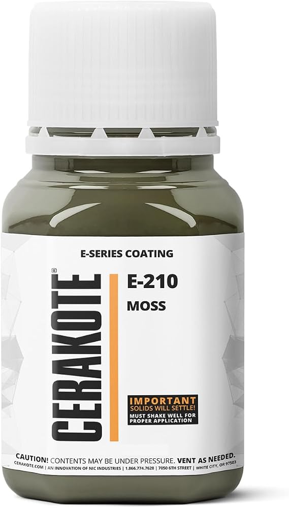 CERAKOTE Elite Series Ceramic Coating, Moss, 4 oz, E-210T | Thin-film oven-cure finish with advanced abrasion resistance and lubricity for metal and polymer applications