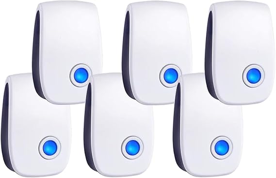 Ultrasonic Pest Control Electronic Pest Repellent Plug in Indoor Sonic Repellent for Rodents Cockroach Bug Roach Insects Mice Mouse Spiders Mosquitoes (6 Pack)