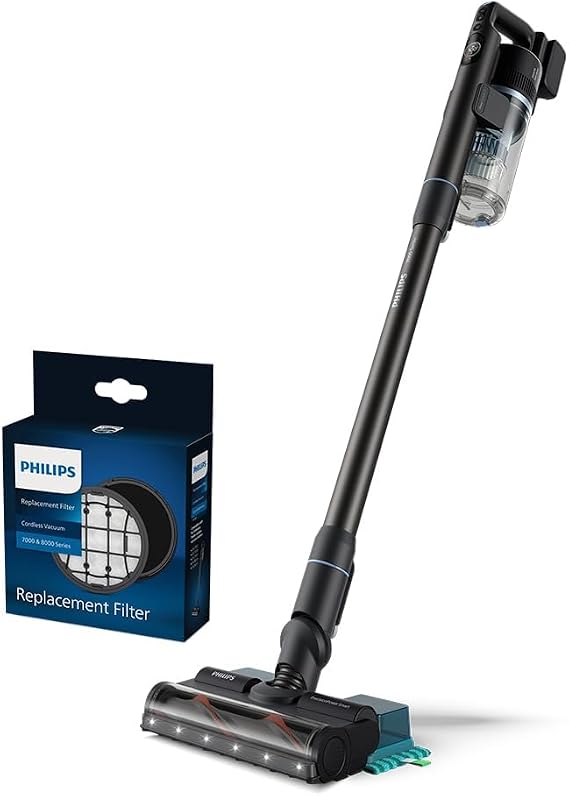 Philips 7000 Serisi Aqua 25.2 V Kablosuz Dik Süpürge (XC7053/01) ve Philips Orijinal Yedek Filtre - Kablosuz Süpürge 6000, 7000 ve 8000 Serisi ile Uyumlu (XV1681/01)