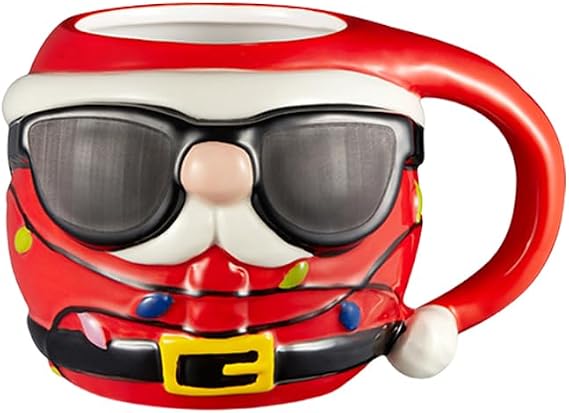 Christmas Color Changing Mug 14oz, Heat Sensitive Magic Coffee Cup with Santa Design, Ceramic Holiday Mug for Kids Friends