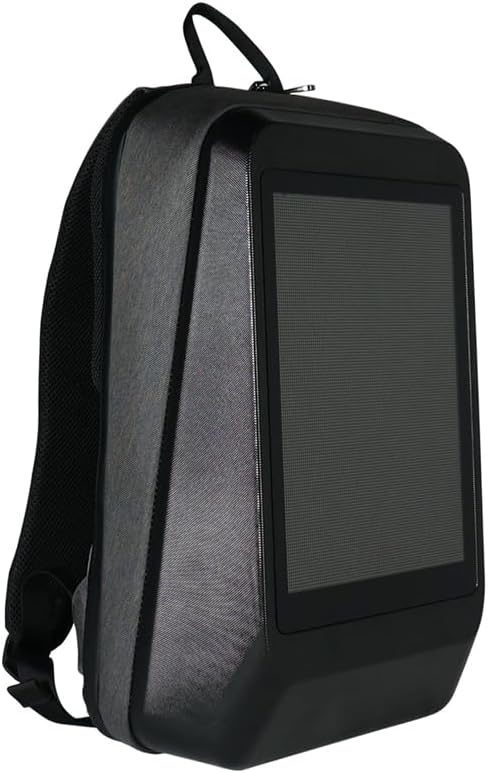 LED Backpack T4 with Programmable Screen, DIY Pixel Art Programming Screen Didital Backpack for Travel (black)
