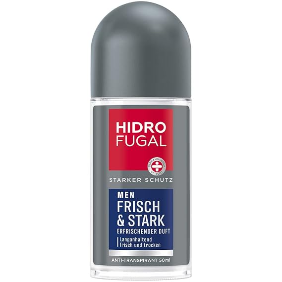 Hidrofugal Men Fresh & Stark Roll-On (50 ml), Strong Antiperspirant Protection with Refreshing Fragrance, Deodorant for Men Without Ethyl Alcohol