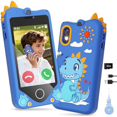 PROGRACE Kids Smart Phone - Talk & Text Learning Toys Cell Phone with Parental Controls, Safe Apps, 4.2 Touchscreen, Dual Camera, Games, Christmas Birthday Gifts for Kids Boys Girls Ages 5-14