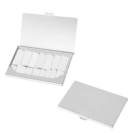 2pcs Pouch Case for ZYN, Slim Silver Aluminum Metal Can Holder