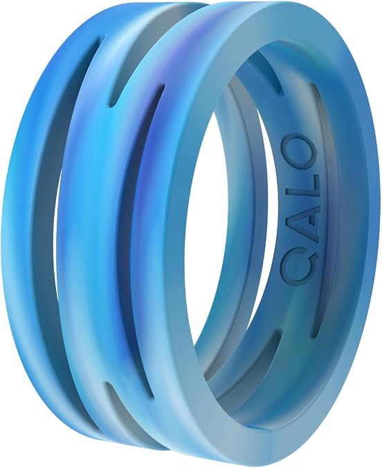 QALO Women's Rubber Wedding Ring Designed for Outdoor, Active Use | Durable Silicone Material, Flexible & Skin-Friendly, Lightweight & All-Day Wearable Silicone Wedding Bands for Her