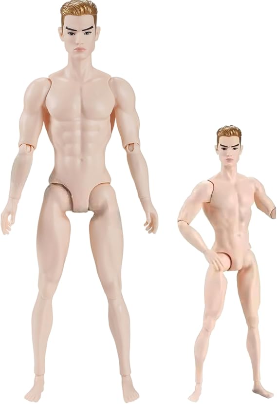 Custom Action Figures|1/6 Scale Action Figure Multi Jointed Posable Male Muscular Figure Body with Head for Display Doll Collection, White