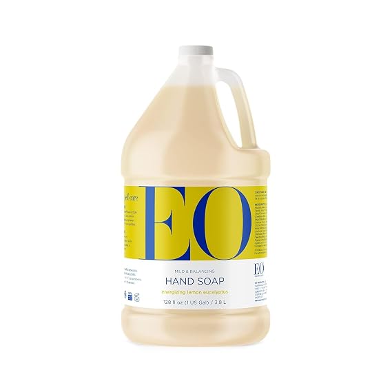 EO Liquid Hand Soap Refill, Lemon & Eucalyptus, Essential Oils, 1 Gallon