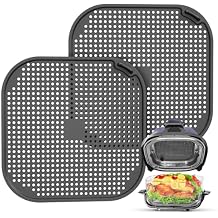 2 PCS Silicon Splatter Shield for Ninja Crispi Air Frye,Air Fryer Accessories for Ninja Crisp for Ninja Crisp Containers Air Fryer Accessories for Ninja Air Fryer Replacement Parts Grey