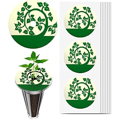 iDOO 102Pcs Seed Pot Labels Sticker, PVC Round Peel and Stick Hydroponic Garden Label, Plant Grow Basket Label