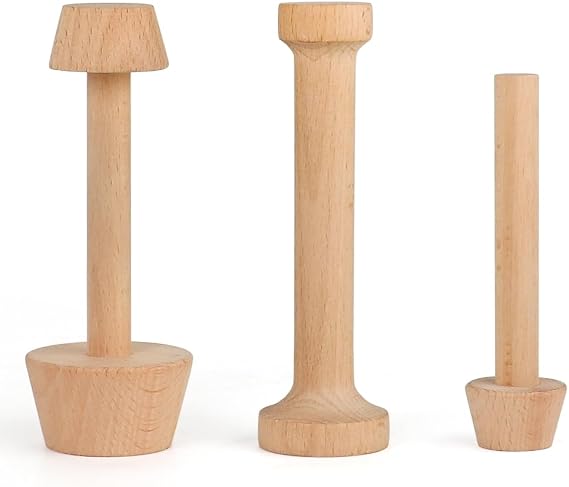 3 Pcs Wooden Tart Tamper Set, Double Side Pie Pastry Dough Tampers, DIY Cake Egg Tart Pan Mold Presser Baking tool for Mini Egg Tart Shells,Pastry, Cheesecake, Mini Pie and Dessert Baking