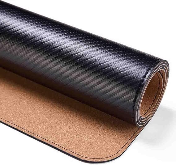 Ultra Thin Gaming Desk Pad Mat, Carbon Fiber Texture Large Mouse Pad Office Desk Mat, for Computer Desktop Protection Office Home Decor (Black 01,60x40cm)