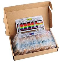 Resistor Kit, 1460pcs (73 Values x 20pcs) Resistors Assortment, 1ohm to 1M ohm, 1/4W 1% Metal Film, ROHS Resistor for Arduino Raspberry PI DIY Electronic Projects