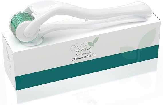 Eva Naturals Microneedle Derma Roller 0.25mm Titanium, Face & Scalp | Reusable, needles, for skin
