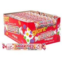 Smarties Candy Giant Rolls - Gluten & Vegan Free - Classic Sweetness From Family Owned Company Since 1949, Peanut & Dairy Free - Individually Wrapped Bulk Halloween Candy- 2.2 Pound (Pack of 1)