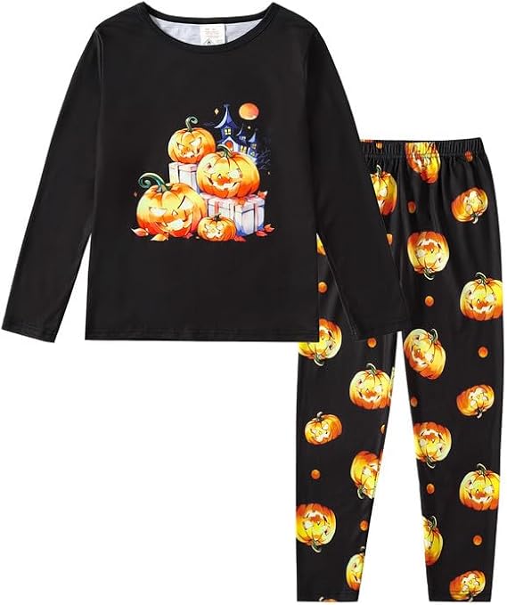 MyFav Big Girls Cute Cartoon Pajama Set Casual Comfy Loungewear Children Sleepwear