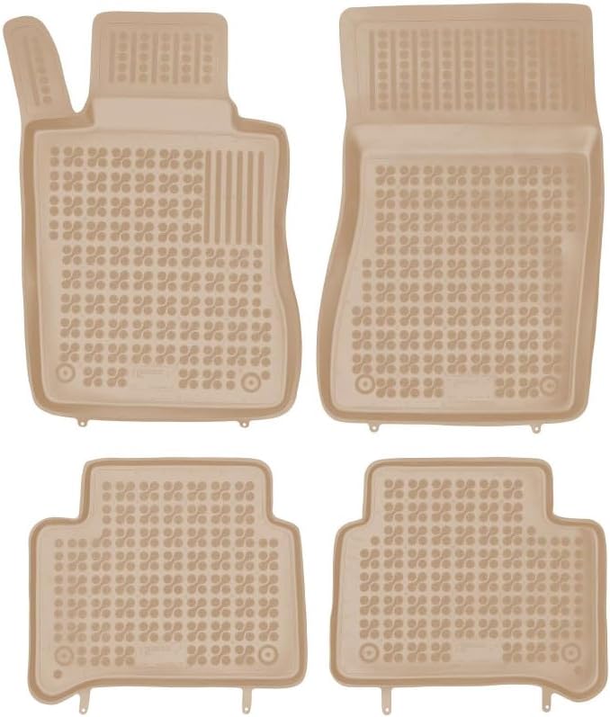 Rezaw-Plast Rubber Car Mats Compatible with 2003-2009 Mercedes Benz E Class Floor MatsRWD W211 E320 E350 E550 Sedan WagonTailored Custom Fit All Weather Beige