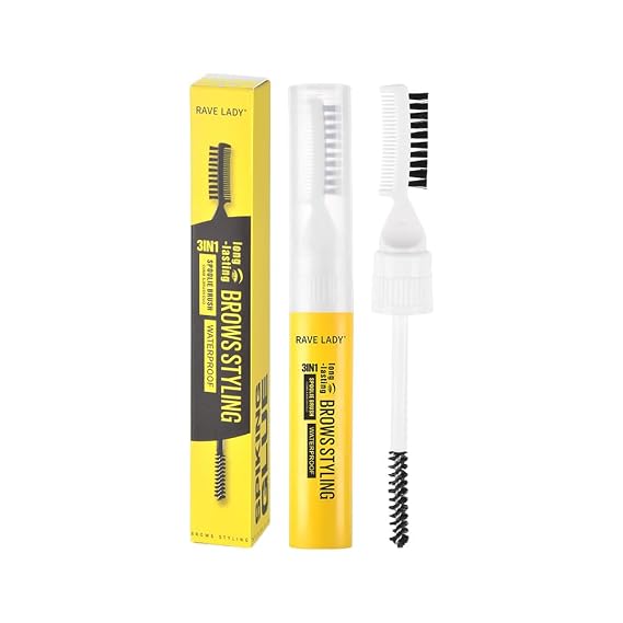 3-in-1 Eyebrow Gel with Brush and Comb, Clear Brow Gel | Waterproof brow styling gel for shaping and setting eyebrows, long lasting fluffy laminated look