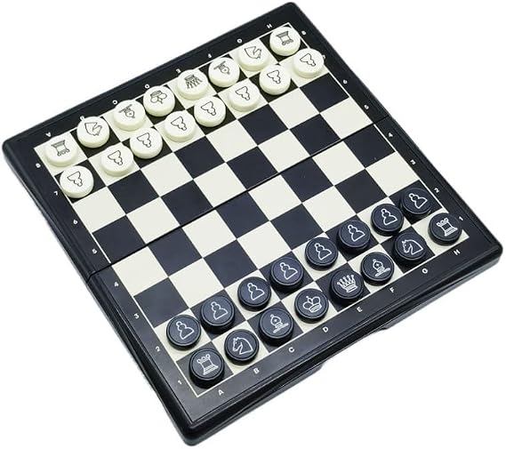Board Game Foldable Mini Magnetic Chess Set Magnetic Travel Foldable Chess Wallet Set (7.1-Inch) Portable & Perfectly Travel-Size